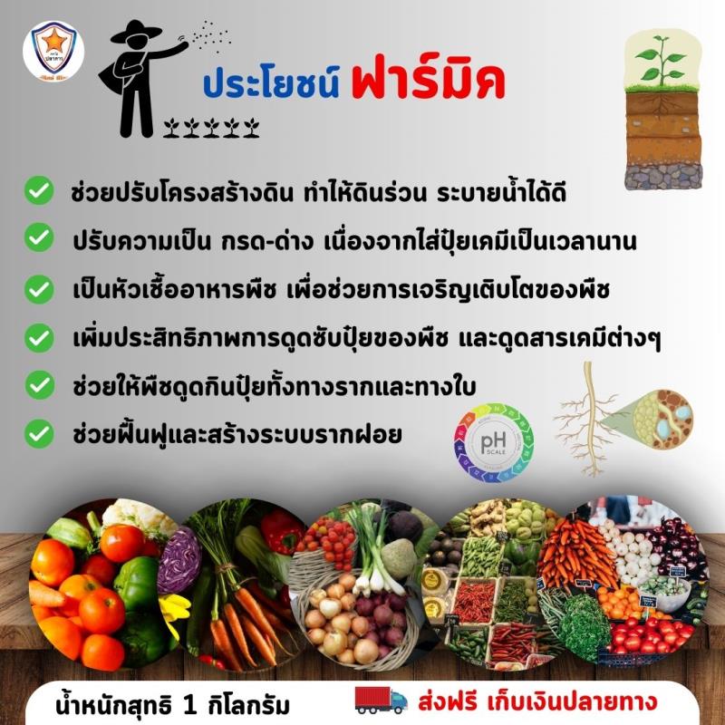 สารออกฤทธิ์ ฮิวมิค แอซิด ฟาร์มิค ฟื้นระบบราก ปลดปล่อยธาตุอาหารไห้กับพืช ปรับปรุงโครงสร้างดิน ช่วยไห้ดินร่วยซุย ระบายน้ำดี สร้างระบบรากฝอย สำหรับฉีดพ่น ต้นพุทรา