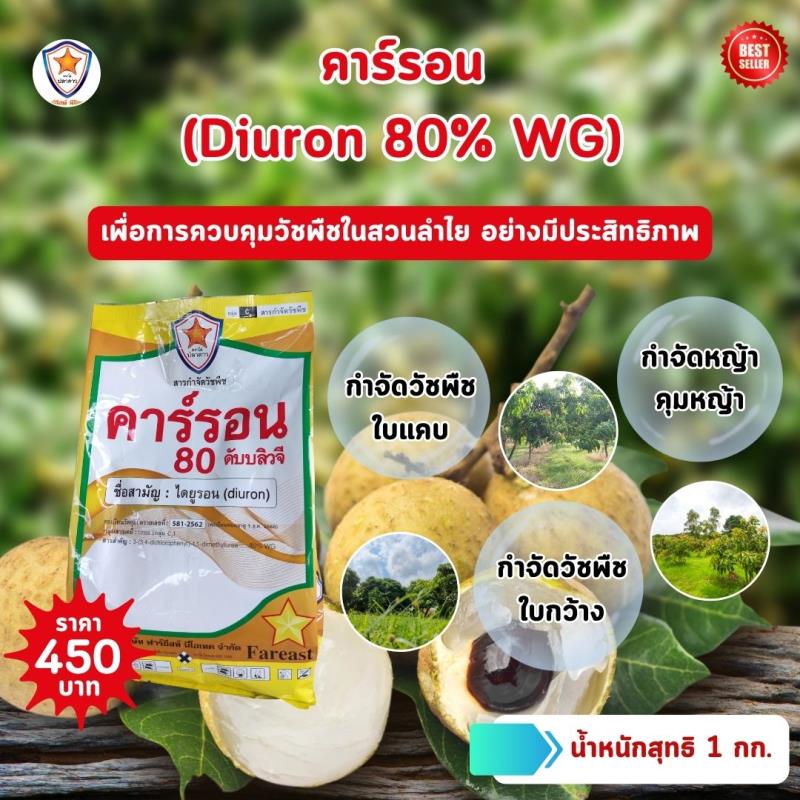 ควบคุมวัชพืชในสวนพริกด้วยคาร์รอน (Diuron 80% WG): กลยุทธ์ที่มีประสิทธิภาพในการควบคุมและรักษาสวนลำไย