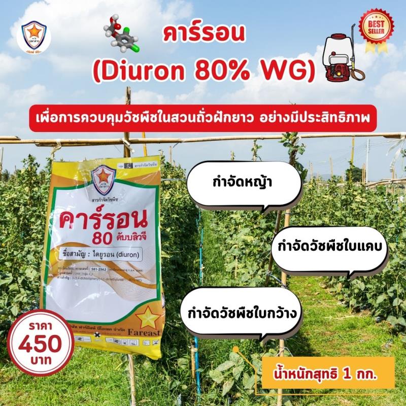 ควบคุมวัชพืชในสวนถั่วฝักยาวด้วยคาร์รอน (Diuron 80% WG)