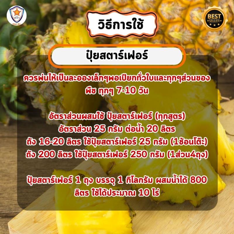 สับปะรด โตไว ใบเขียว เร่งราก เร่งดอก ขยายขนาด ผลใหญ่ ผลดก เพิ่มน้ำหนัก เพิ่มคุณภาพ ผลผลิต ด้วย ปุ๋ย สตาร์เฟอร์ ยังไม่มีคะแนน 0 ขายแล้ว