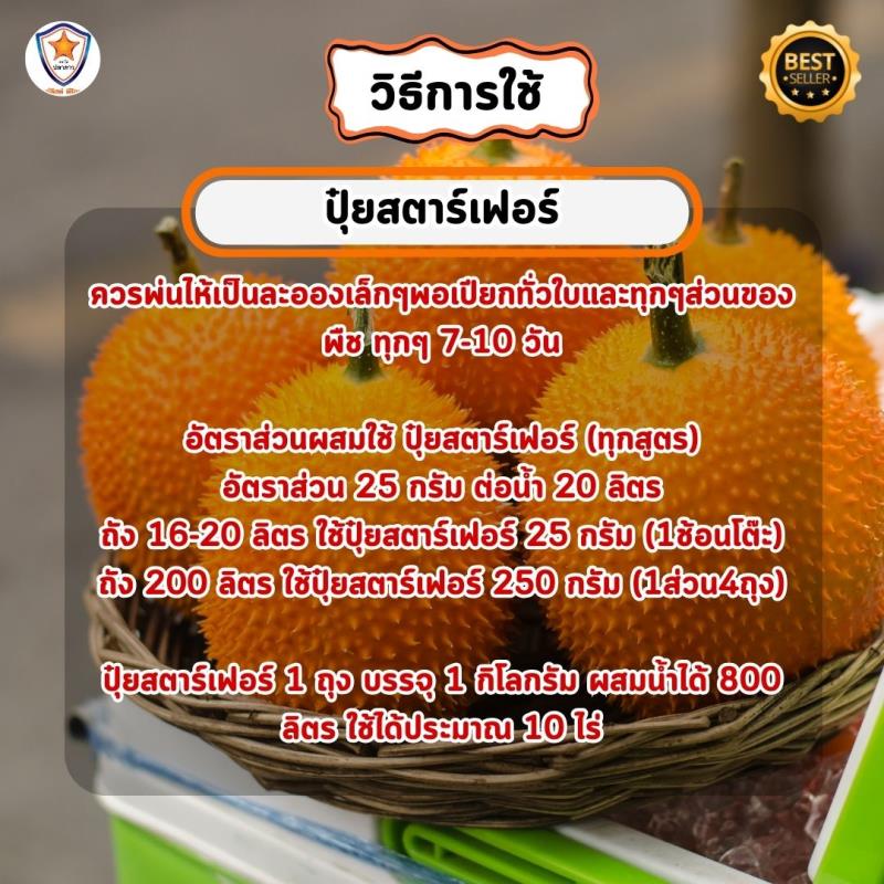 ฟักข้าว โตไว ใบเขียว เร่งราก เร่งดอก ขยายขนาด ผลใหญ่ ผลดก เพิ่มน้ำหนัก เพิ่มคุณภาพ ผลผลิต ด้วย ปุ๋ย สตาร์เฟอร์